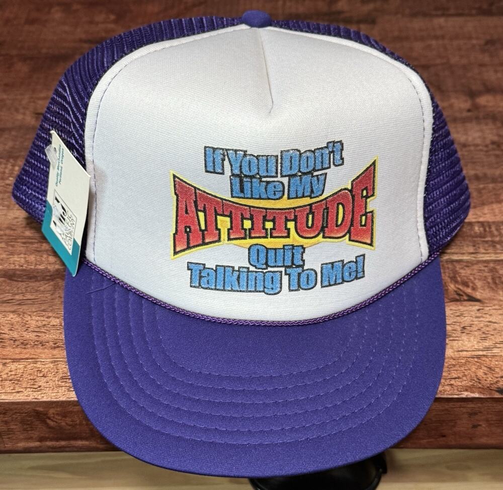 Vtg Nissun Cap “If You Don’t Like My Attitude…” Purple Trucker Mesh Hat